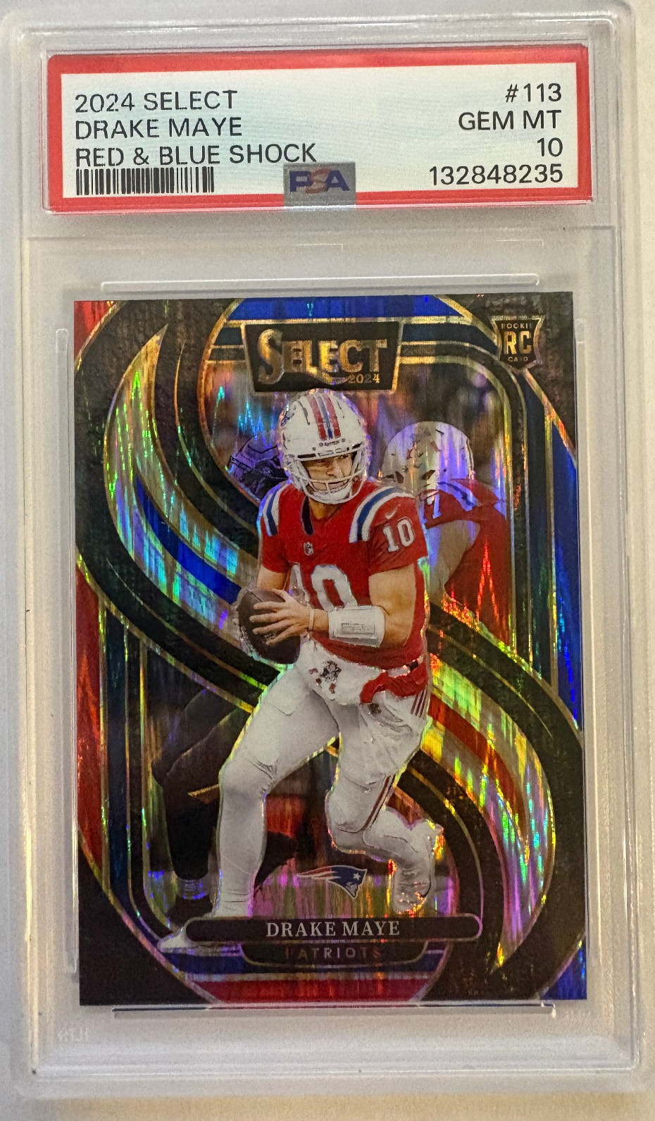 Drake Maye Panini Select #113 Red & Blue Shock