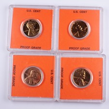 1961 1962 1963 1964 Proof Lincoln Cent Memorial Pennies 1c Lot of 4 