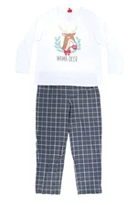 Family Pajamas Womens Pajama Set Long Sleeve Shirt Pants Mama Deer Grey Plaid