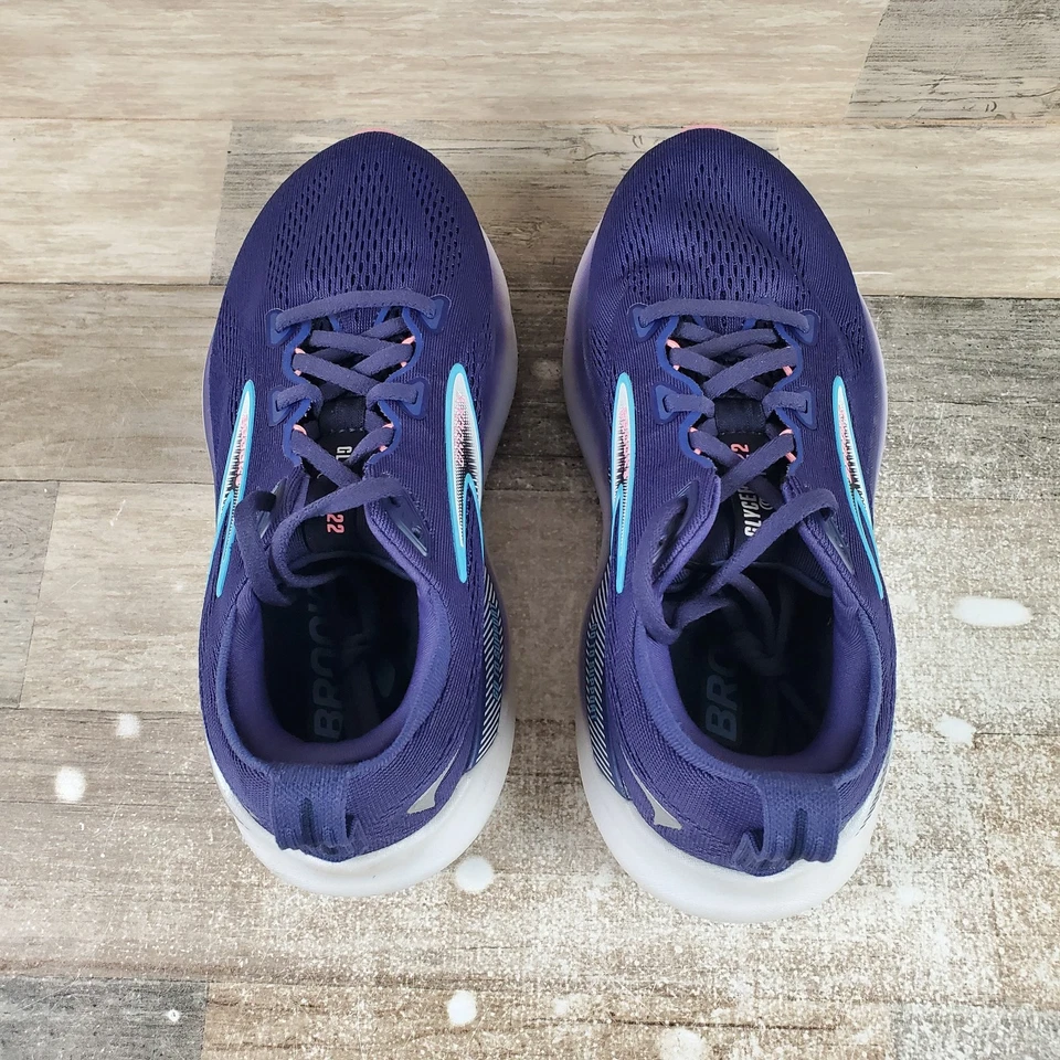 Brooks Glycerin GTS 22 Womens Shoes Sz 7 Extra Wide Blue Ribbon Lace Up Sneakers - Image 4 of 4