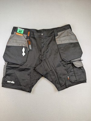 Scruffs Worker Plus Holster Shorts Men's UK 40 Black BNWT Utility Cargo