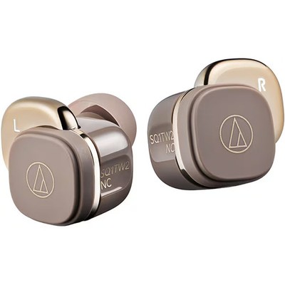 Audio-Technica ATH-SQ1TW2NC True Wireless Noise Cancelling Earbuds cafe latte