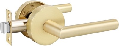 Brushed Gold Closet Door Handle Interior Satin Brass Door Lever for Bathroom