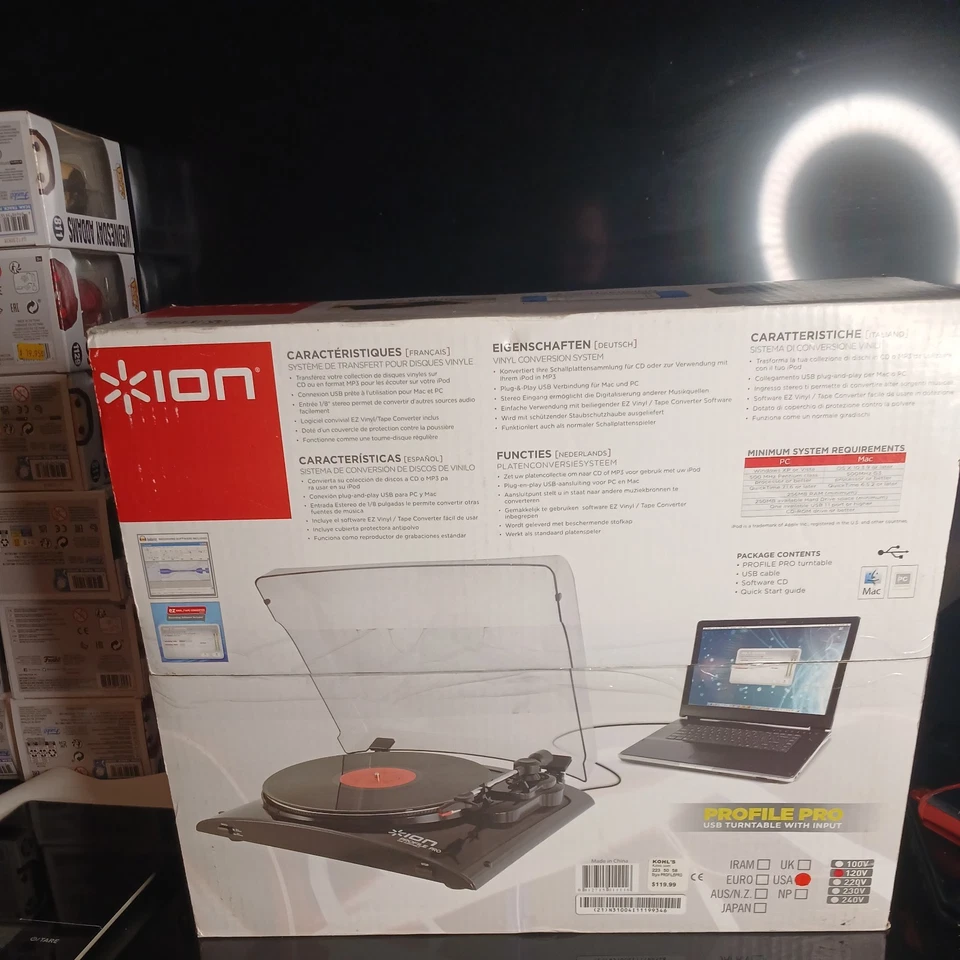 New ION Profile Pro USB Turntable w/Input 120v MSRP $119.99 Vinyl Record Music - Image 4 of 4