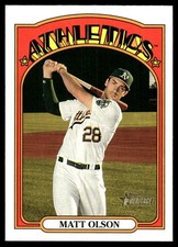 Matt Olson 2021 Topps Heritage #448 Oakland Athletics FREE SHIPPING AutographDen