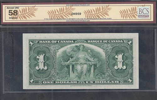 1937 ERROR $1.00 CUT OFF SIZE BC-21c-E25a-i BCS AU-58 Very RARE George VI Dollar - Picture 2 of 2