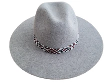 Western Seed Beaded Hat Band Fit Cowboy Hatband White Burgundy Hat Band