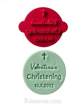 Christening cross cookie stamp fondant embosser baptism cookie personalised stam
