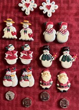 Lot Of 14 Button Covers 7 Pairs  4 Extra Nickel Plated Cover Clips