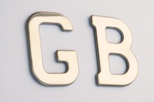 Classic Car Quality Stainless Steel Self Adhesive GB Boot Badge, Great Britain 