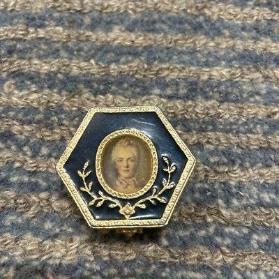 Vintage Vtg Este Lauder With Powder Miniature Victorian Portrait Compact Mirror