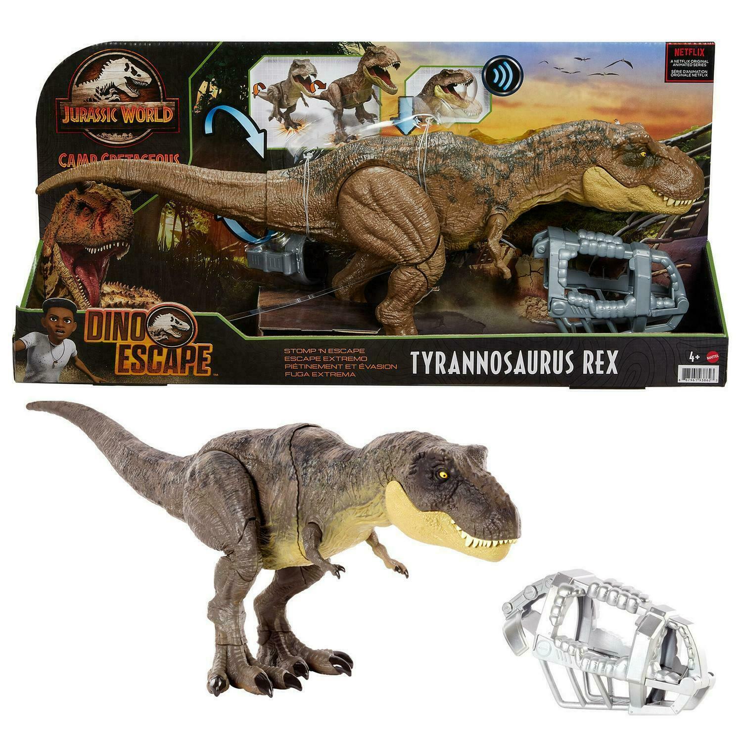 New Mattel Jurassic World Camp Cretaceous Tyrannosaurus Rex Toy W Sounds 887961938623 Ebay 