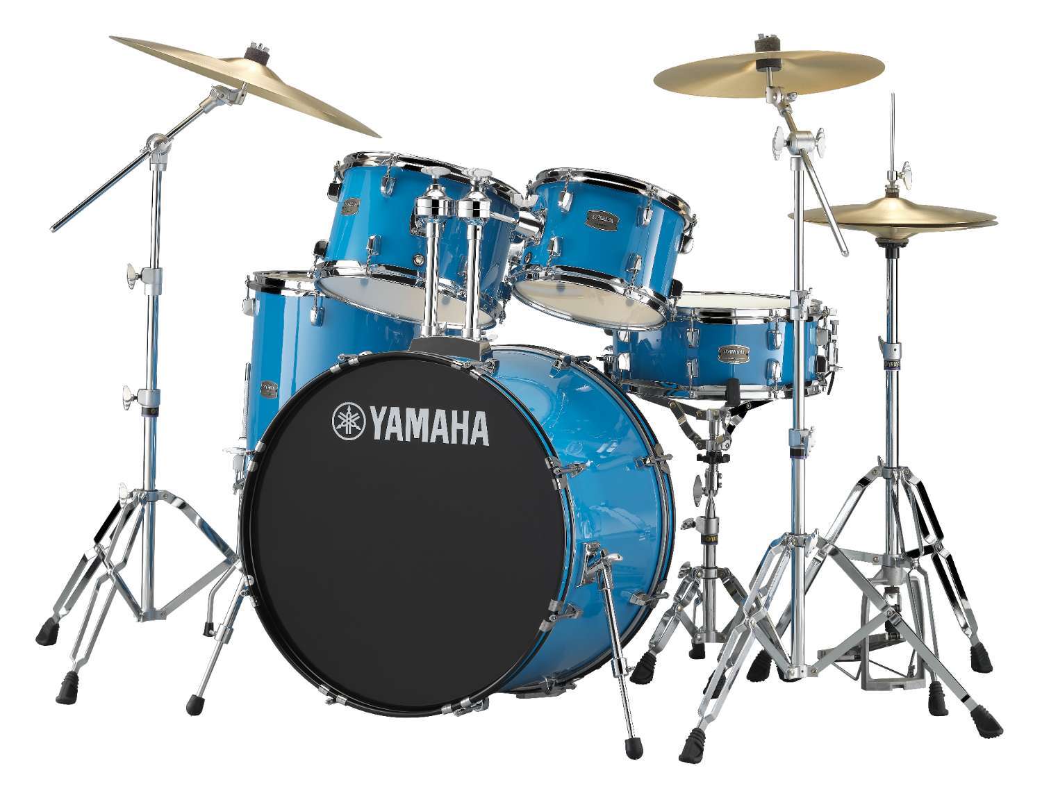 Yamaha Rydeen Rock Drum Kit, Sky Blue Includes Hardware And Paiste Cymbals