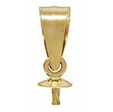 14K Yellow Gold Pendant Bail W/ 3.0mm Cup  Peg 1 or 5 pcs
