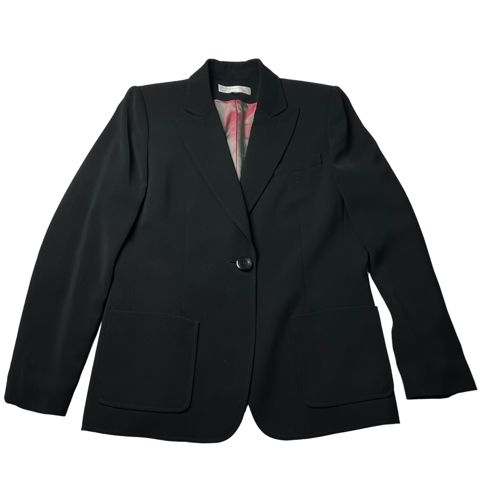 Tahari Arthur Levine Black Suit Jacket / Blazer Size 14 May Fit More Like 10/12