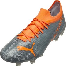 Puma Mens ULTRA 2.4 FG AG Soccer Cleats Silver Orange Size 13-106698-01