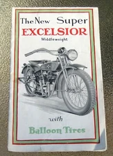 1920s The New EXCELSIOR Middleweight With Ballon Tires Motorcycle Brochure Rare