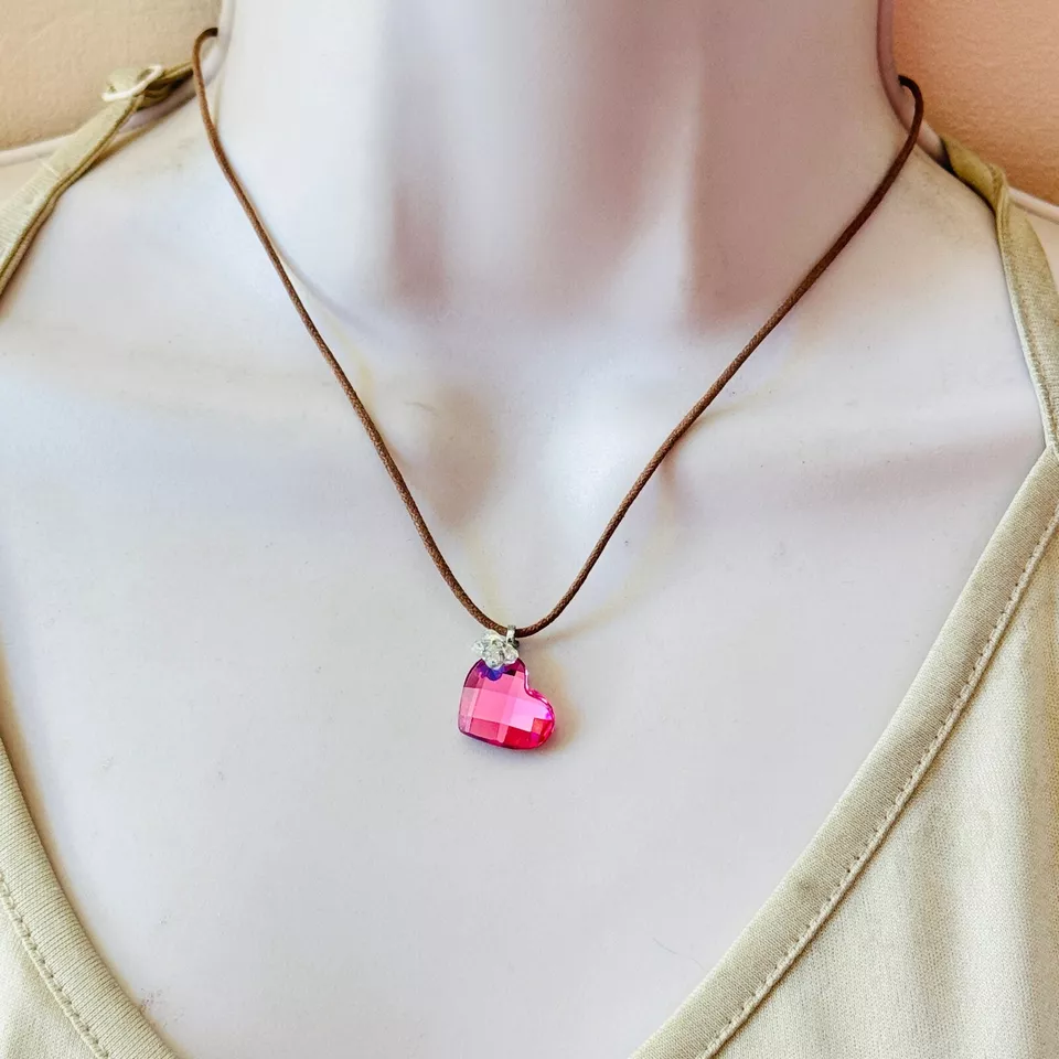 Swarovski Butterfly Heart necklace Signed Crystal Retired High End Designer rare - Image 2 of 4