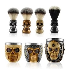 Men's Beard Tool Shaving Brush Soap Cream Bowl Creative Skull Mug Shaving Kit
