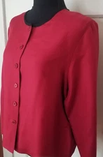 Vintage Field Manor Modern Classics Red Silk & Wool Women's Size M Button Down