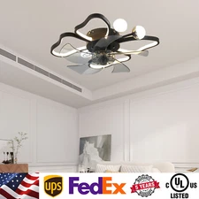 20 in Ceiling Butterfly LED Fan Light Kit Dimmable Reversible 6 Speeds w Remote