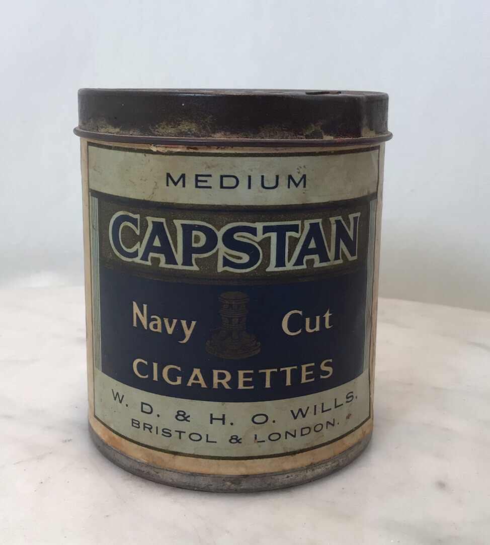 Vintage CAPSTAN NAVY CUT Cigarette Tin Can Advertising England