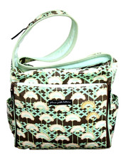 PETUNIA PICKLE BOTTOM MULTI COLOR COATED CANVAS DIAPER TOTE SHOULDER BAG HANDBAG
