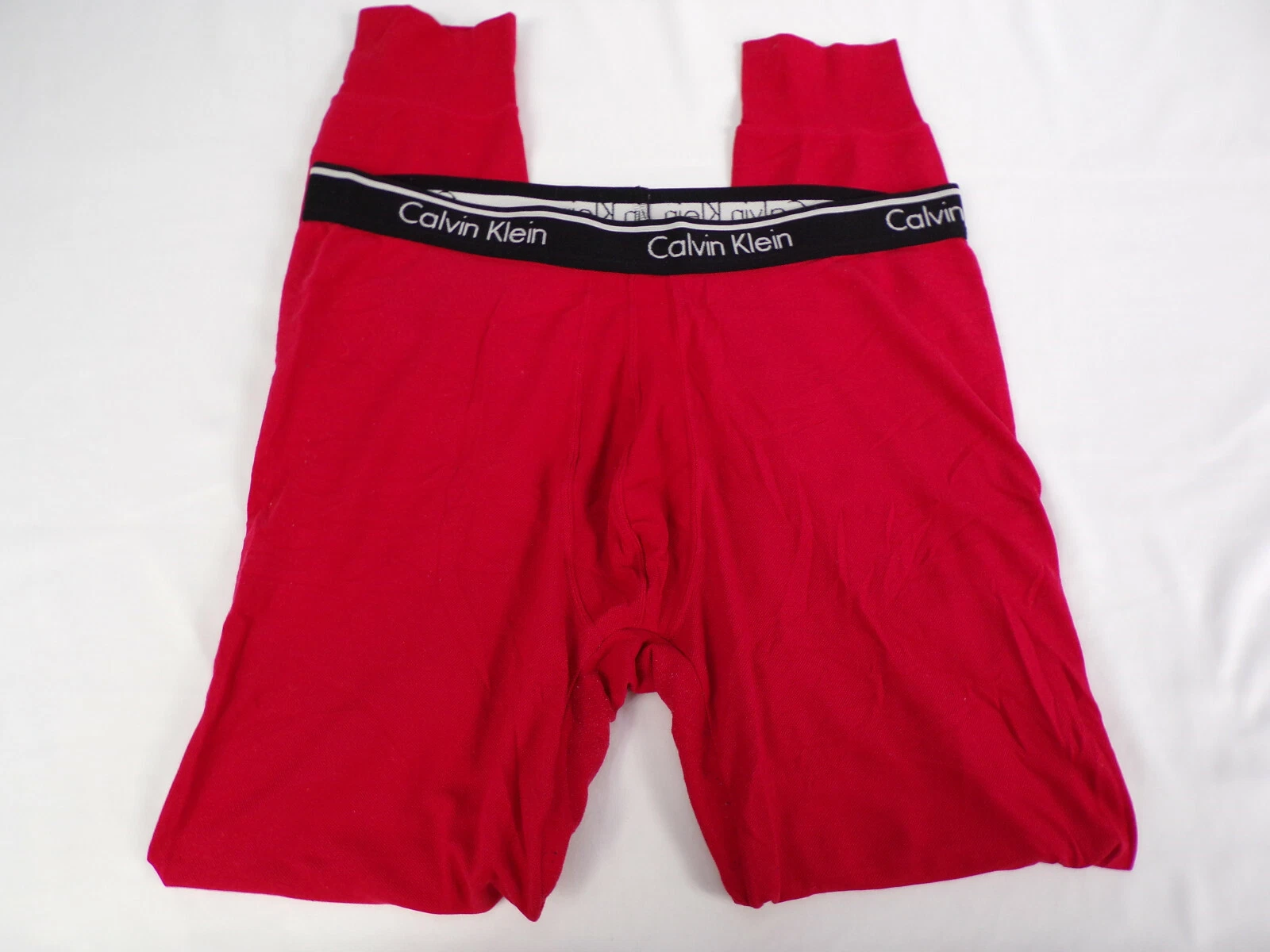 Vintage Calvin Klein Men XL Base Layer Pants Red Thermal Nylon Spandex Hong Kong