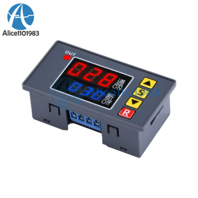 AC110V-220V DC12V 24V Digital Dual Display 0-999 Cycle Timing Delay Relay Module