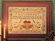 Margaret & Margaret NOAH'S ARK SAMPLER Cross Stitch Pattern & Instruction VTG