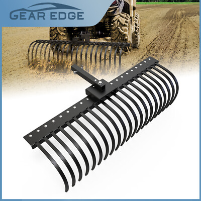 21-Pine Straw Rake Attachment for Lawn Tractors, ATVs, and UTVs W/2'' Receiver