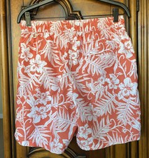 Goodfellow  Co Men's Swim Shorts Orange Hawaiian Print Size Medium NWOT