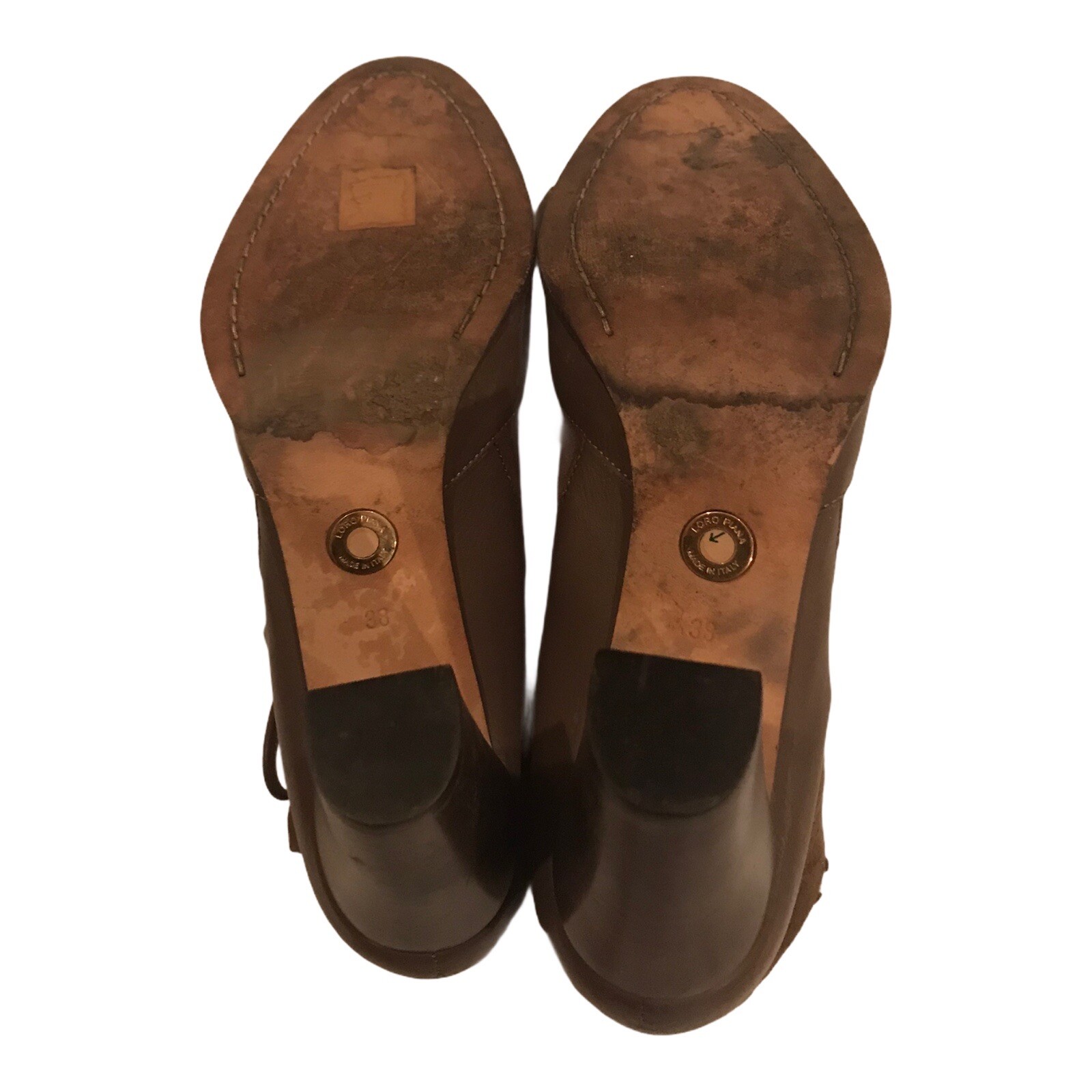 Loro piana Brown Leather & Suede Drawstring Tassle  Ankle Boots Heels image 6