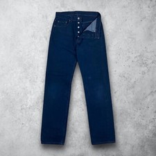 Vintage Levis 501xx Button Fly Navy Blue Jeans Size 30x33 Made In USA