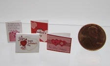 Dollhouse Miniature Valentine's Day Card Set of 4 - Blank Inside MUL4722