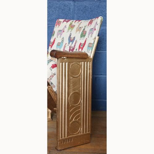 Single Vintage Art Deco C1930 Cinema Theatre Seat or Chair Stylised Llama Design - Picture 6 of 8