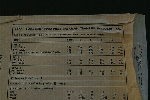 Vtg Simplicity Pattern #3377 1940s Baby Clothes Infants PJs 25 cents size 4 J ! - Picture 3 of 6