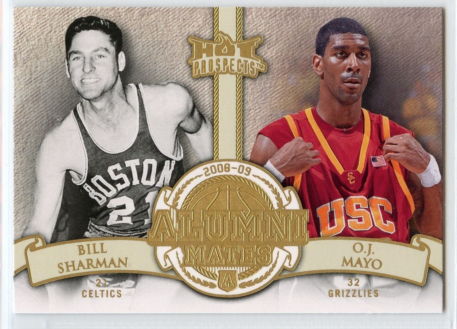 2008-09 Fleer Hot Prospects Alumni Mates - #AM-19 - Bill Sharman & O.J. Mayo
