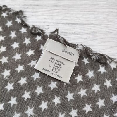 destin Star pattern large scarf Made in Italy stole Brown 4