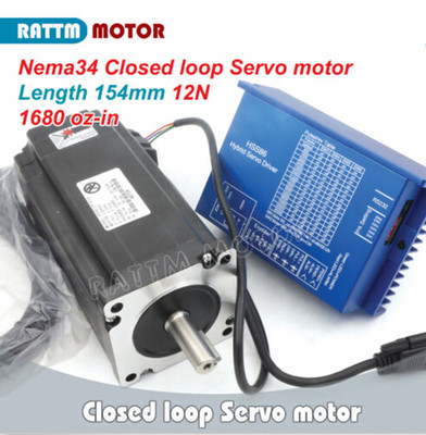 Nema34 12N.m 154mm Closed Loop Servo Motor 70V DC + HSS86 Hybrid Driver CNC Kit