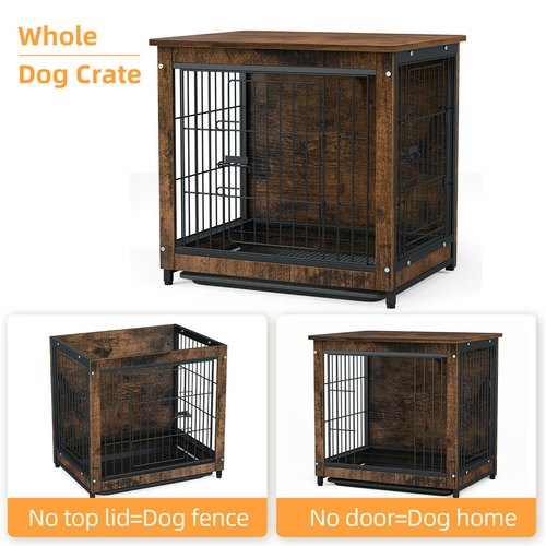 Wooden Large Pet Dog Crate Kennel Cage Storage Display End Table for Home Office - Picture 27 of 32
