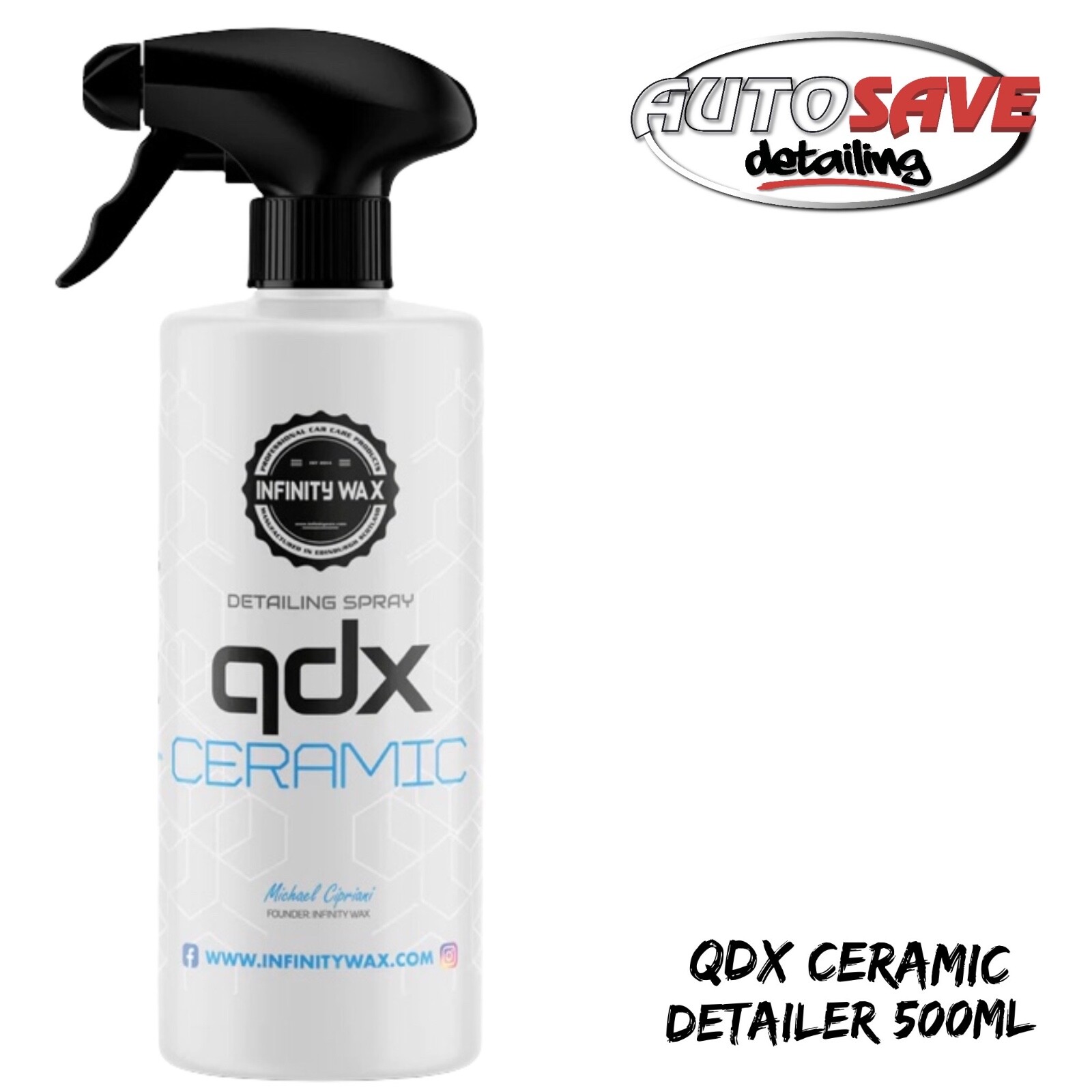 Infinity Wax - QDX Ceramic Detailer 500ml Speed, Gloss, Slickness, Hydrophobics