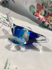 Hand Blown Glass Humpback Whale Figurine 5&rdquo;