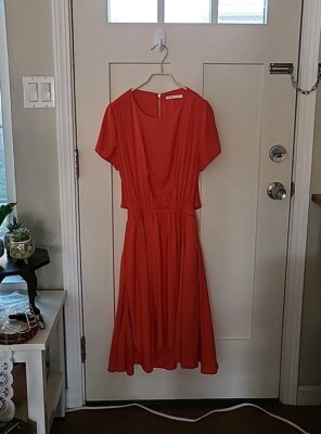 rainbow flare dress Red Satin Criss Cross Open Back Short Dress