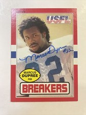 1985 Topps USFL Marcus Dupree Autographed Card #105 New Orleans Breakers A-49