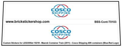 Custom Sticker - Container COSCO Shipping 40ft (blue-red)