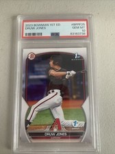2023 Bowman Prospect Gem Mint Psa 10 Druw Jones 1st Edition