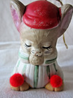 Bisque Porcelain Vintage Jasco Lil Chimers Praying Mouse in Pajamas Christmas — photo 4