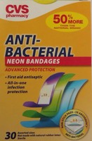 Cvs Pharmacy Anti-bacterial Neon Bandages, 30 Assorted Sizes Cvs Pharmacy Anti-bacterial Neon Bandages, 30 Assorted Sizes