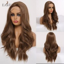 Synthetic Long Wavy Wigs Body Wave Lace Wig Natural High Density Heat Resistant